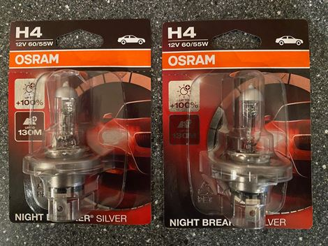 0sram-20h4-20992450 H4 Night Breaker Silver +100 pæresæt, 992450 - Billede 1