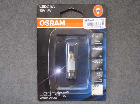 99ls004a LED pinol pære 37mm 1w, osram ledc5w - Billede 1