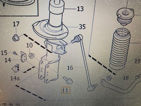 volvo-20982870-20bolt-20fjederben-20v70-20s60-20s80 bolt til fjederben, volvo V70 XC70 S60 S80 - Billede 1