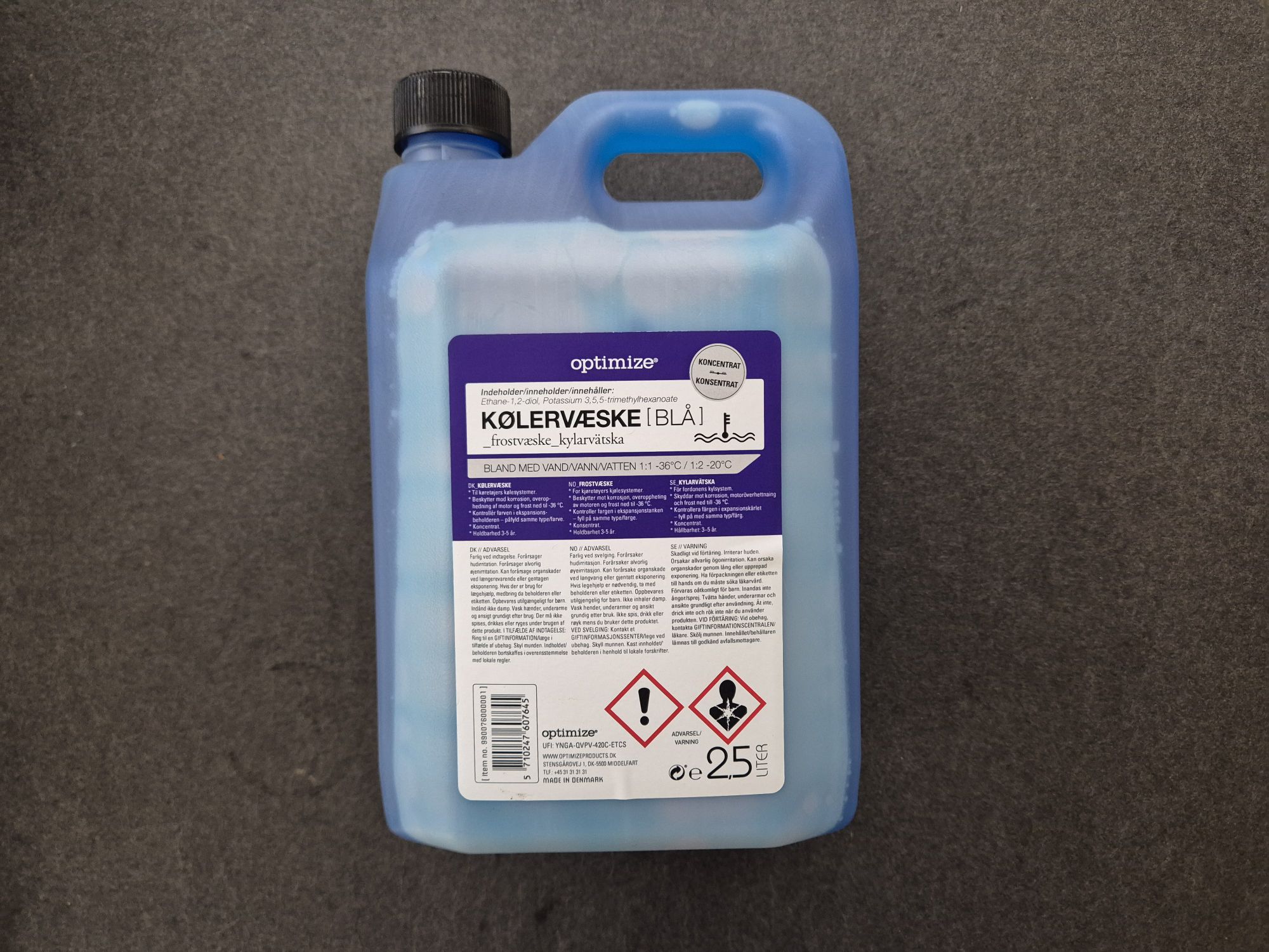 wp-17633871340852074197349145694189.jpg Optimize Kølervæske, Blå, 2.5L - Billede 1