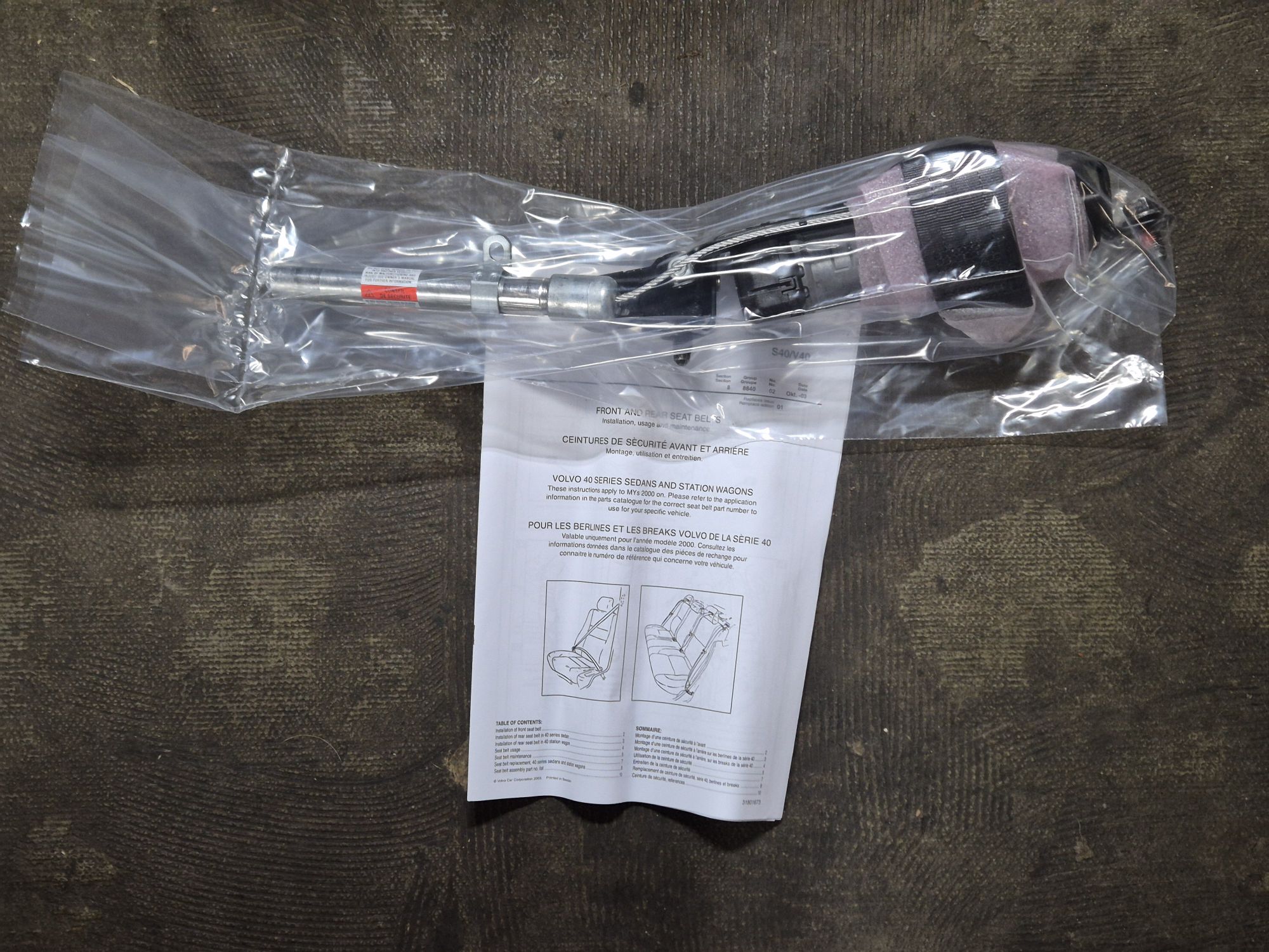 wp-1764241562405943151188323224238.jpg Sikkerhedssele venstre foran 30641295, Volvo S40 V40 1998-04 - Billede 1