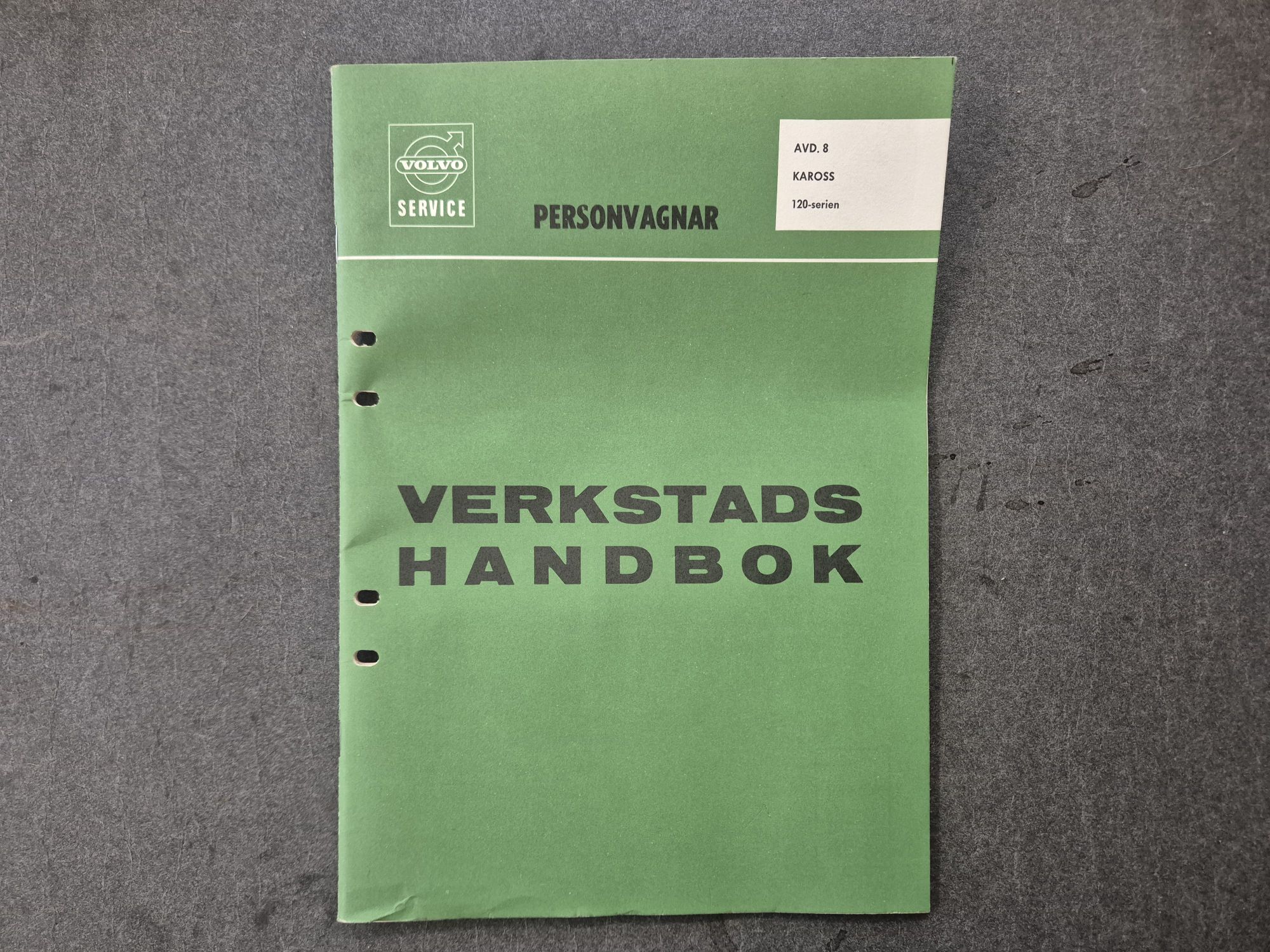 wp-17736711569812093094355023276625.jpg Original Volvo Service Manual til Volvo 120-serien, karosseri, svensk - Billede 1